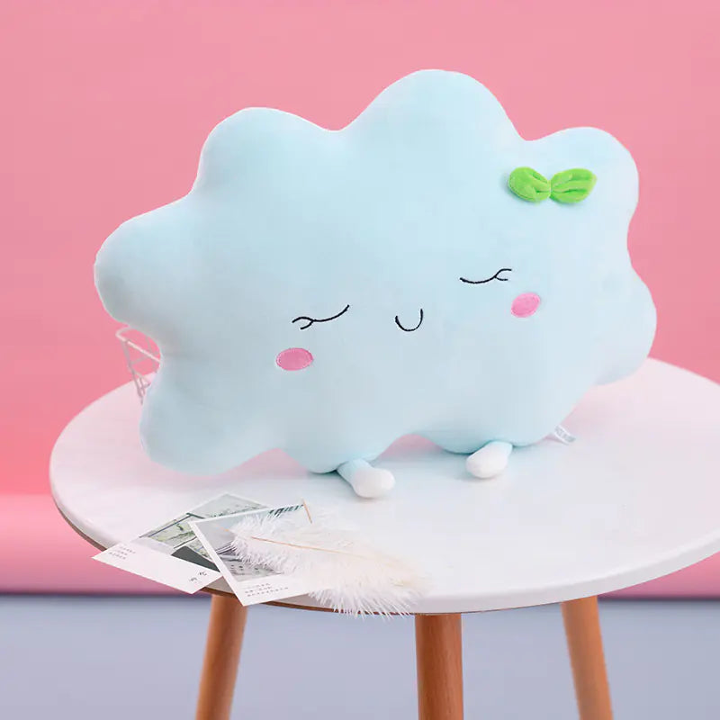 Kawaii Sun and Cloud Plush Pillow for Home and Office